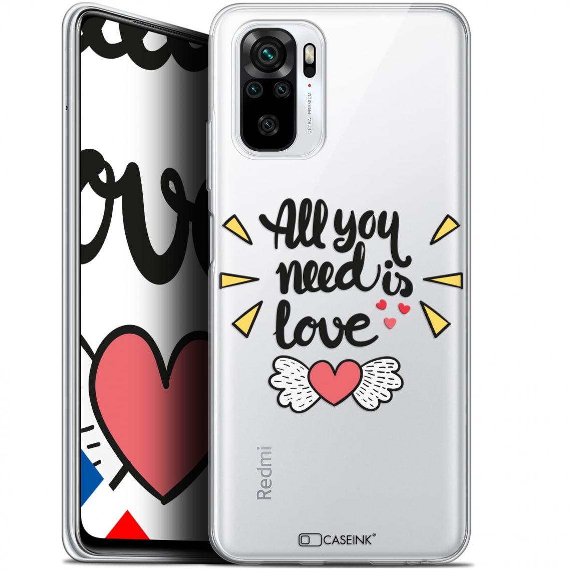 Caseink - Coque Pour Xiaomi Redmi Note 10/10S (6.4 ) [Gel HD Collection Love Saint Valentin Design All U Need Is - Souple - Ultra Fin - Imprimé en France] - Coque, étui smartphone