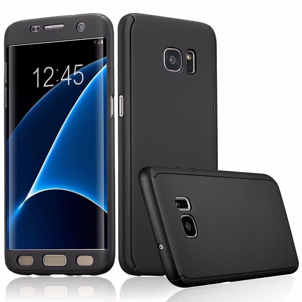 Phonillico - Coque 360 Noir + Verre Trempé pour Samsung Galaxy S7 [Phonillico®] - Coque, étui smartphone