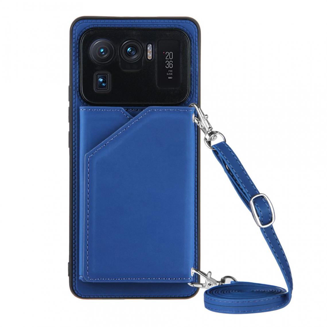 Other - Coque en TPU + PU Peau caoutchoutée avec support et porte-cartes bleu pour votre Xiaomi Mi 11 Ultra - Coque, étui smartphone