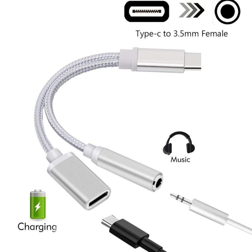 Shot - Adaptateur Type C/Jack pour iMac Pro Thunderbolt 3 USB-C 2 en 1 Audio USB-C Ecouteurs Chargeur Casque - Autres accessoires smartphone