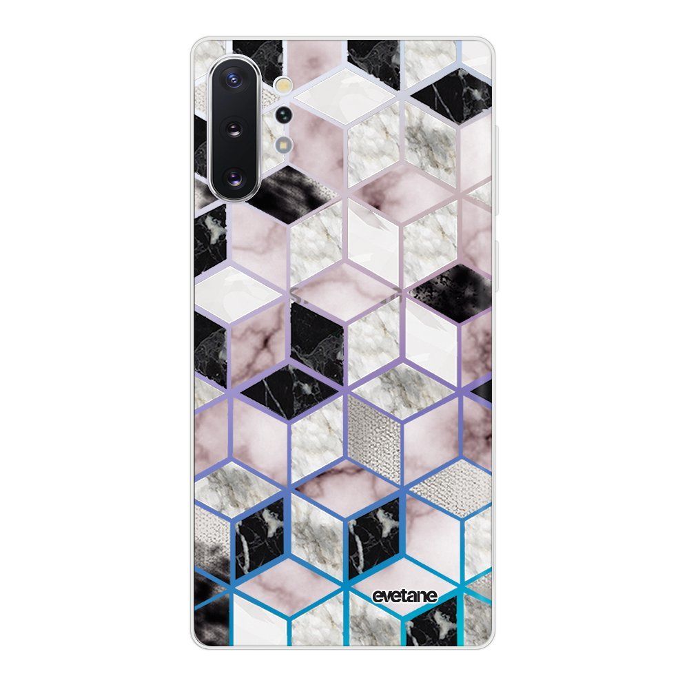 Evetane - Coque Samsung Galaxy Note 10 Plus 360 intégrale transparente Cubes Géométriques Ecriture Tendance Design Evetane. - Coque, étui smartphone