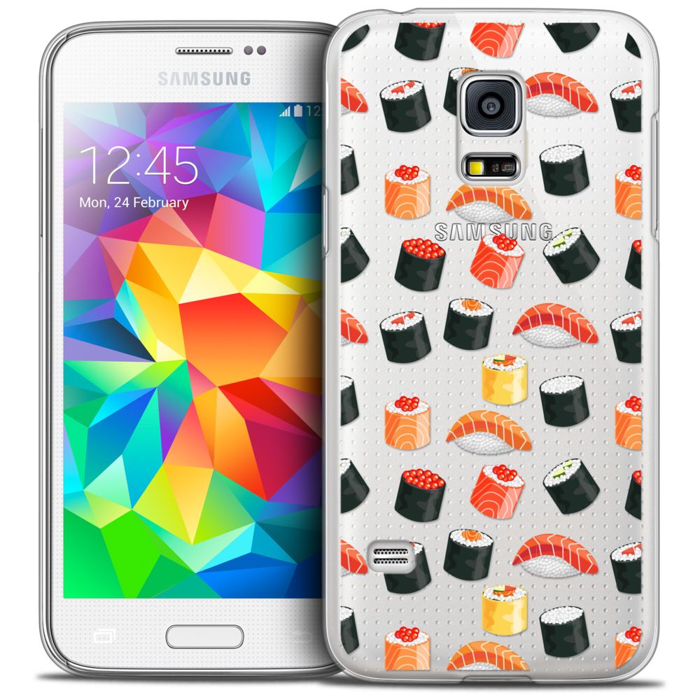 Caseink - Coque Housse Etui Samsung Galaxy S5 [Crystal HD Collection Foodie Design Sushi - Rigide - Ultra Fin - Imprimé en France] - Coque, étui smartphone