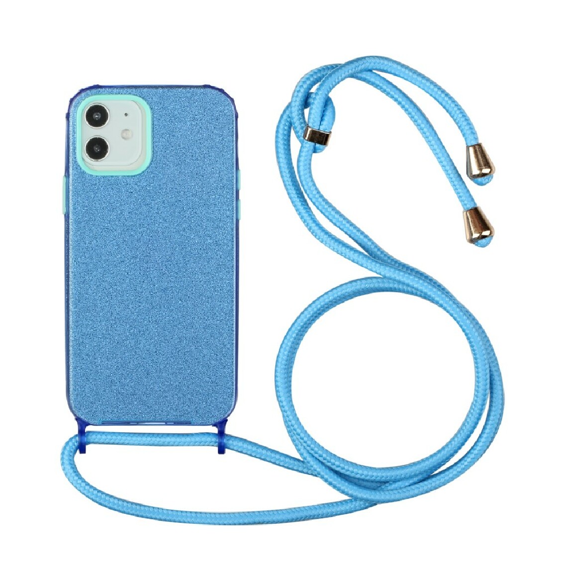 Other - Coque en TPU conception de poudre de paillettes à fixation facile souple avec sangle multifonction bleu pour votre Apple iPhone 12 mini - Coque, étui smartphone