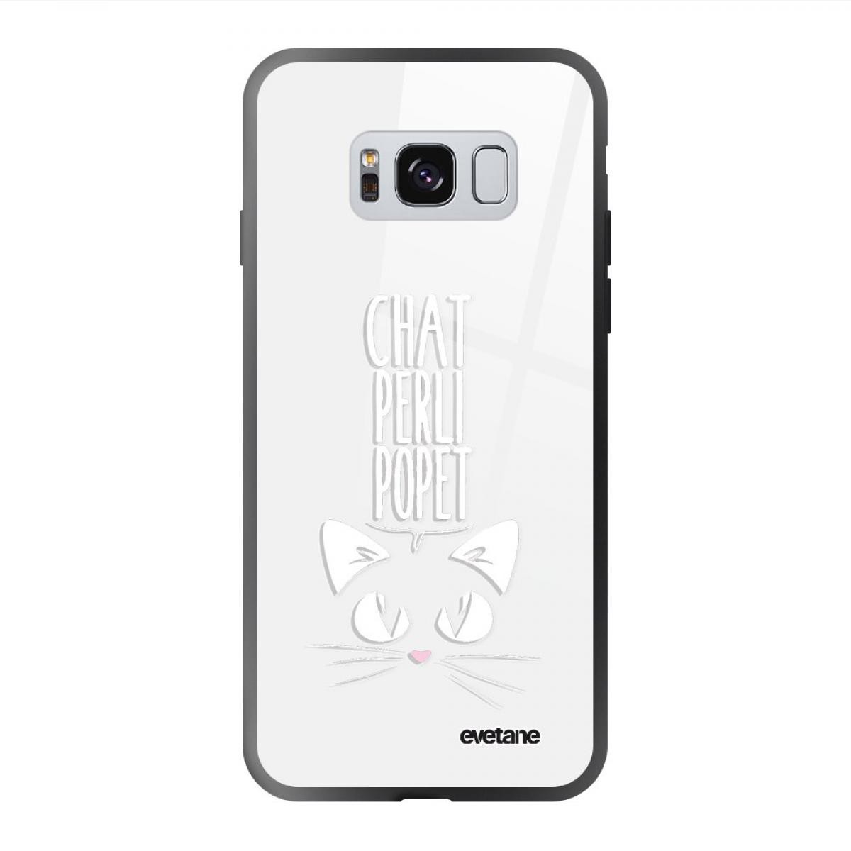 Evetane - Coque Galaxy S8 soft touch noir effet glossy Chat Perli Popet Design Evetane - Coque, étui smartphone