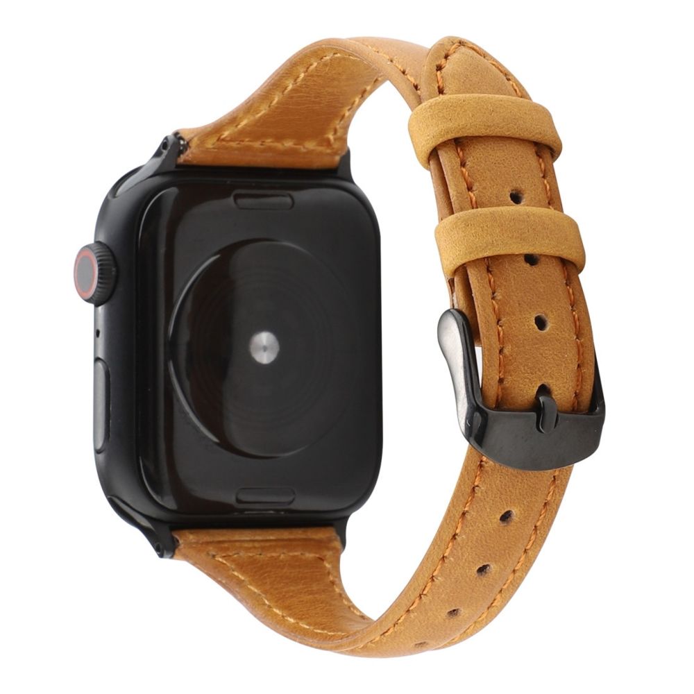 Wewoo - Pour Apple Watch séries 5 et 4 40 mm / 3 et 2 et 1 38 mm Crazy Horse Texture bracelet en cuir véritable brun clair - Accessoires montres connectées