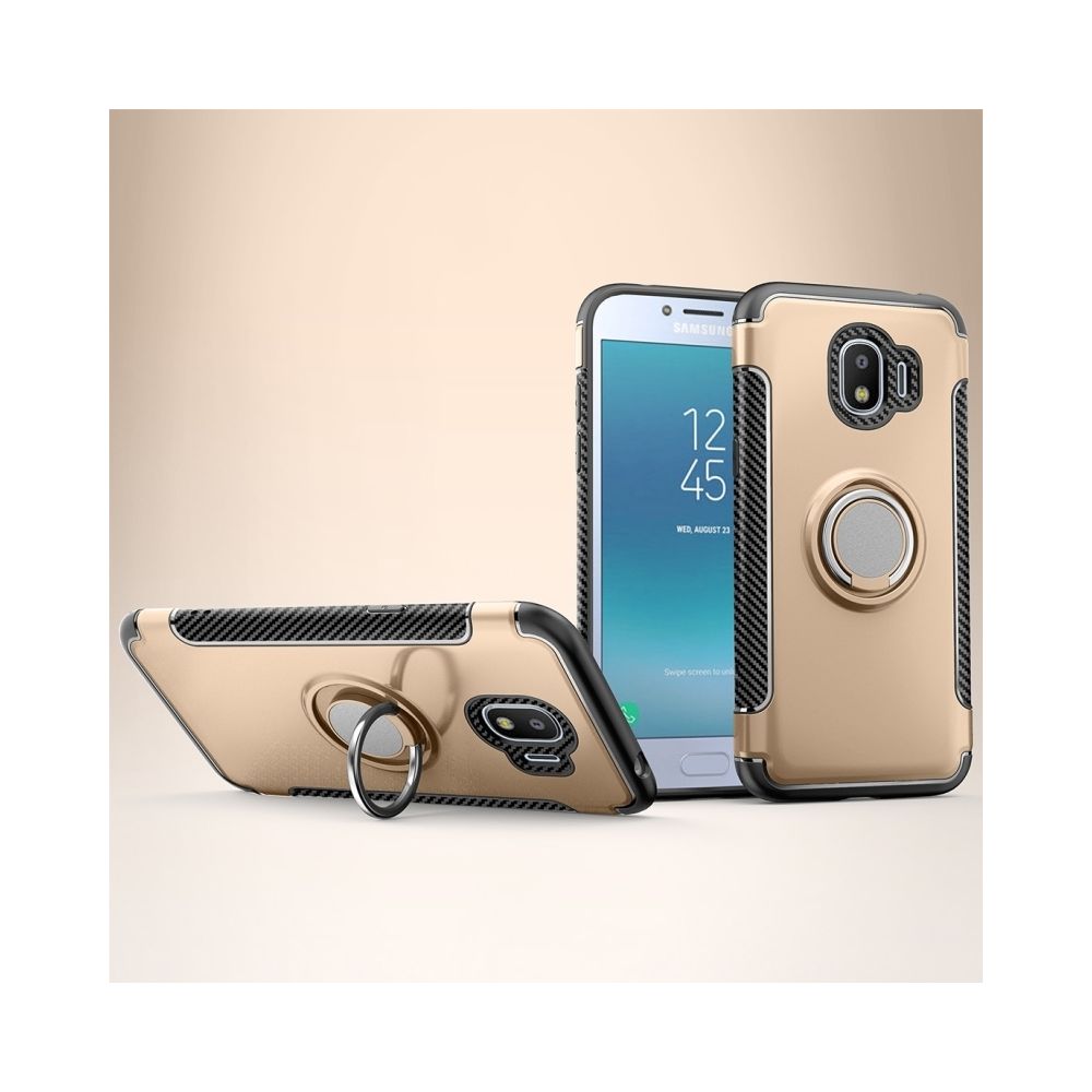Wewoo - Coque Étui de protection magnétique à 360 degrés avec bague de rotation pour Galaxy J2 Pro 2018 or - Coque, étui smartphone