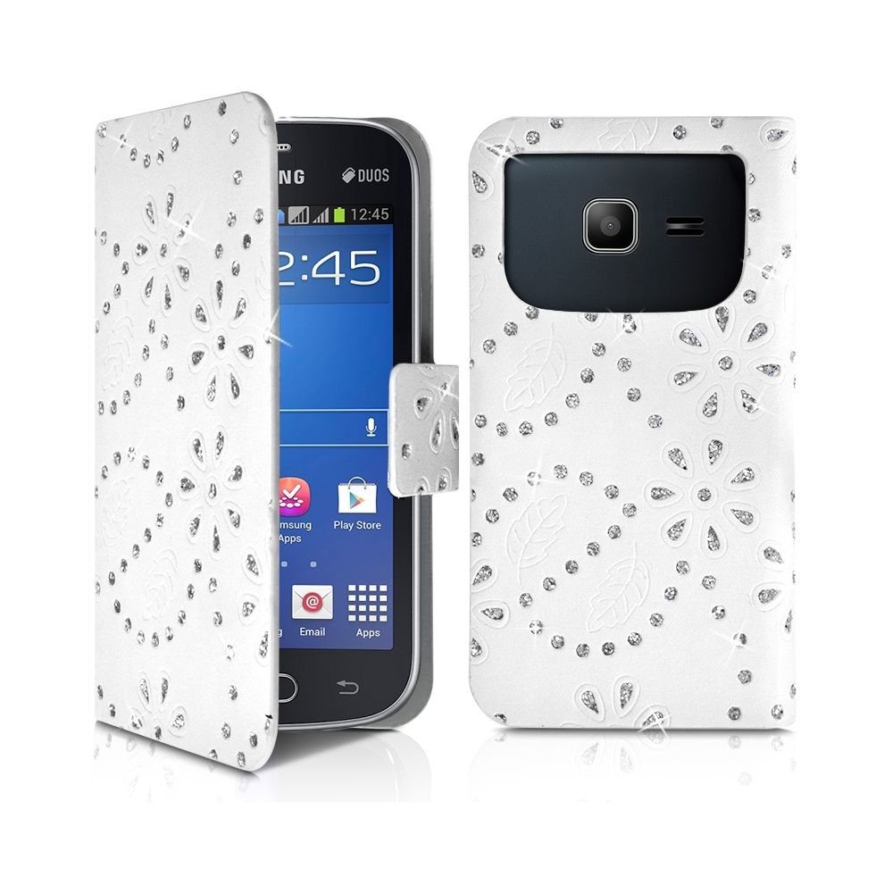 Karylax - Housse Coque Etui Portefeuille Motif Diamant Universel S couleur blanc pour Samsung Galaxy Trend Lite - Autres accessoires smartphone
