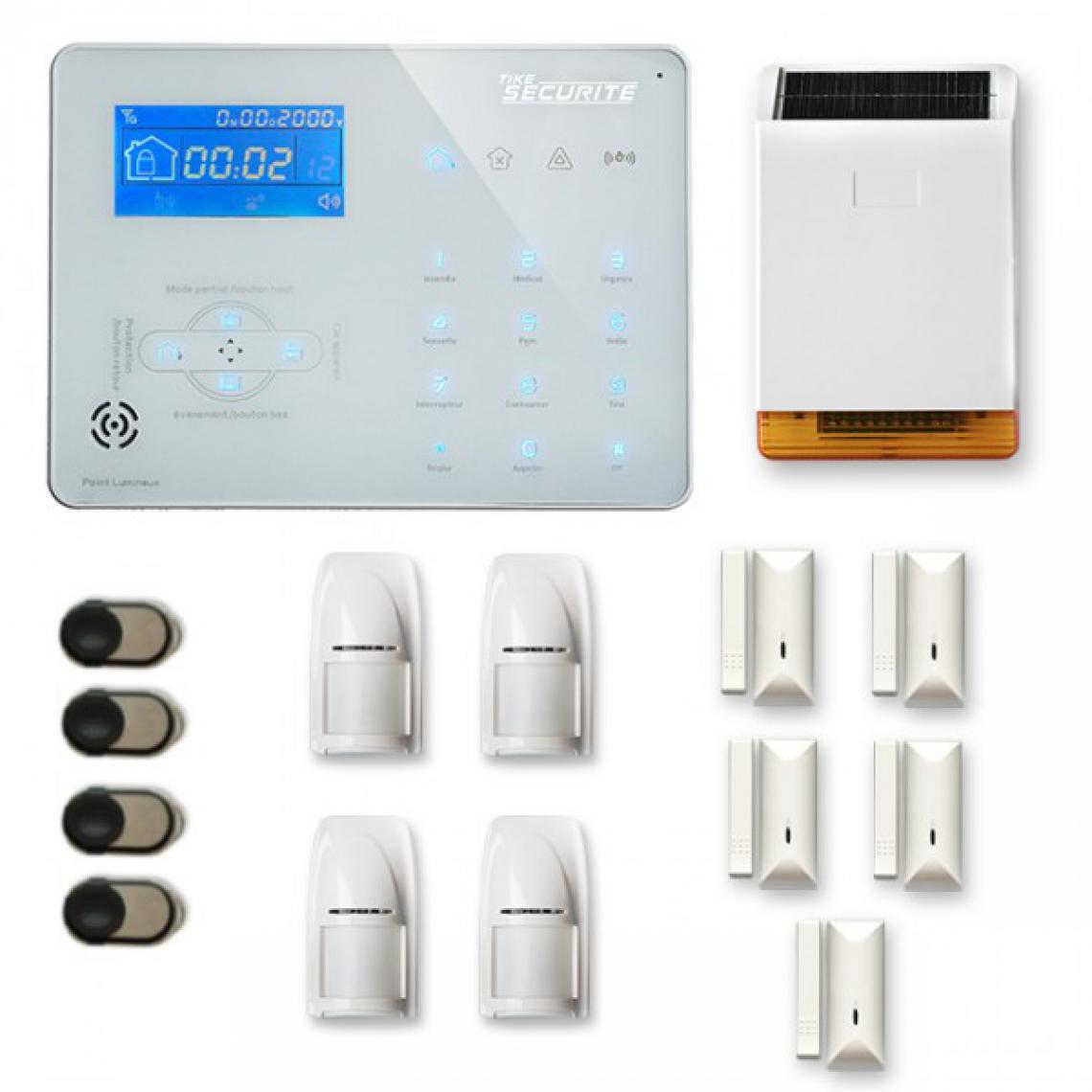 Tike Securite - Alarme maison sans fil ICE-B25 Compatible Box internet et GSM - Alarme connectée