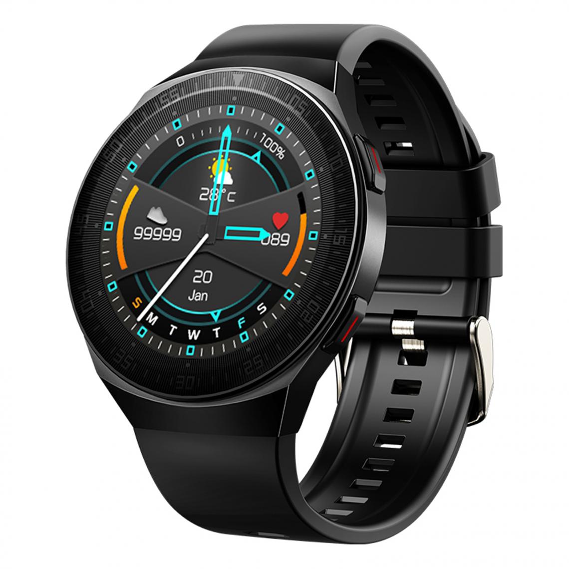 marque generique - Sport Bluetooth Call Round Smart Watch Fitness Tracker Noir - Montre connectée