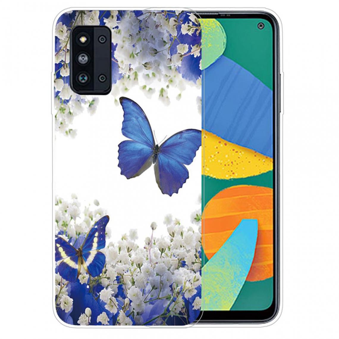 Other - Coque en TPU Impression de motifs anti-chute flexible papillon bleu pour votre Samsung Galaxy F52 5G - Coque, étui smartphone