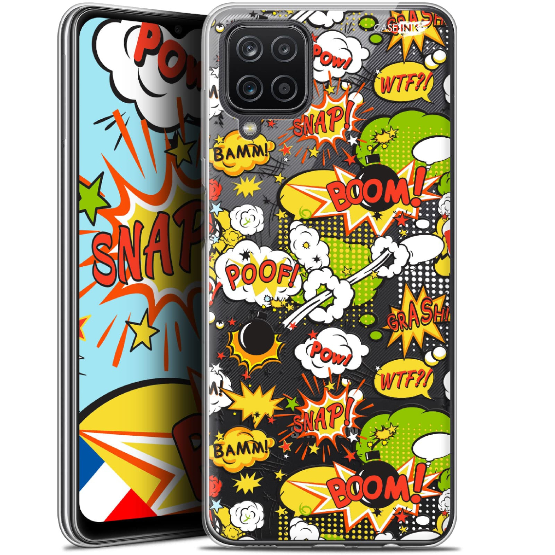Caseink - Coque arrière Samsung Galaxy A12 (6.5 ) Gel HD [ Nouvelle Collection - Souple - Antichoc - Imprimé en France] Bim Bam Boom - Coque, étui smartphone