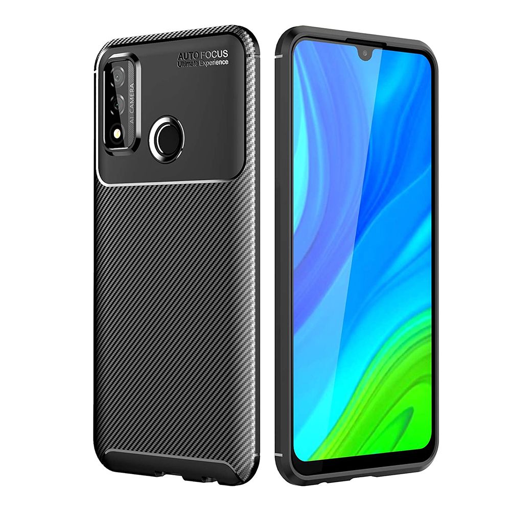 Xeptio - Coque brossée noire Huawei PSmart 2020 NEW Carbon Fiber Antichoc - Accessoires Pochette Case - Coque, étui smartphone