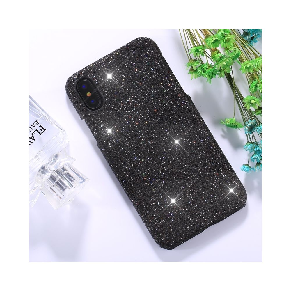 Wewoo - Coque noir pour iPhone X Glitter Poudre Protection Étui Arrière - Coque, étui smartphone