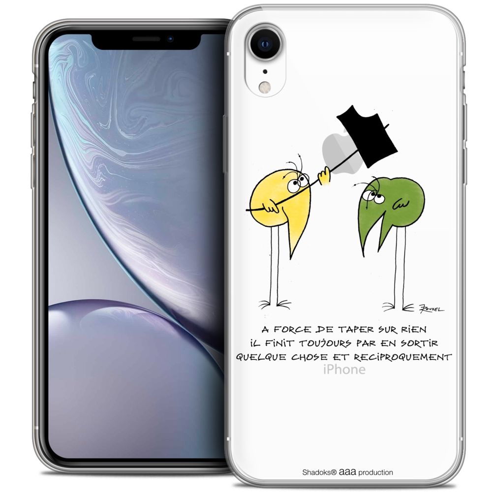 Caseink - Coque Housse Etui Apple iPhone Xr (6.1 ) [Crystal Gel HD Collection Les Shadoks ? Design A Force - Souple - Ultra Fin - Imprimé en France] - Coque, étui smartphone
