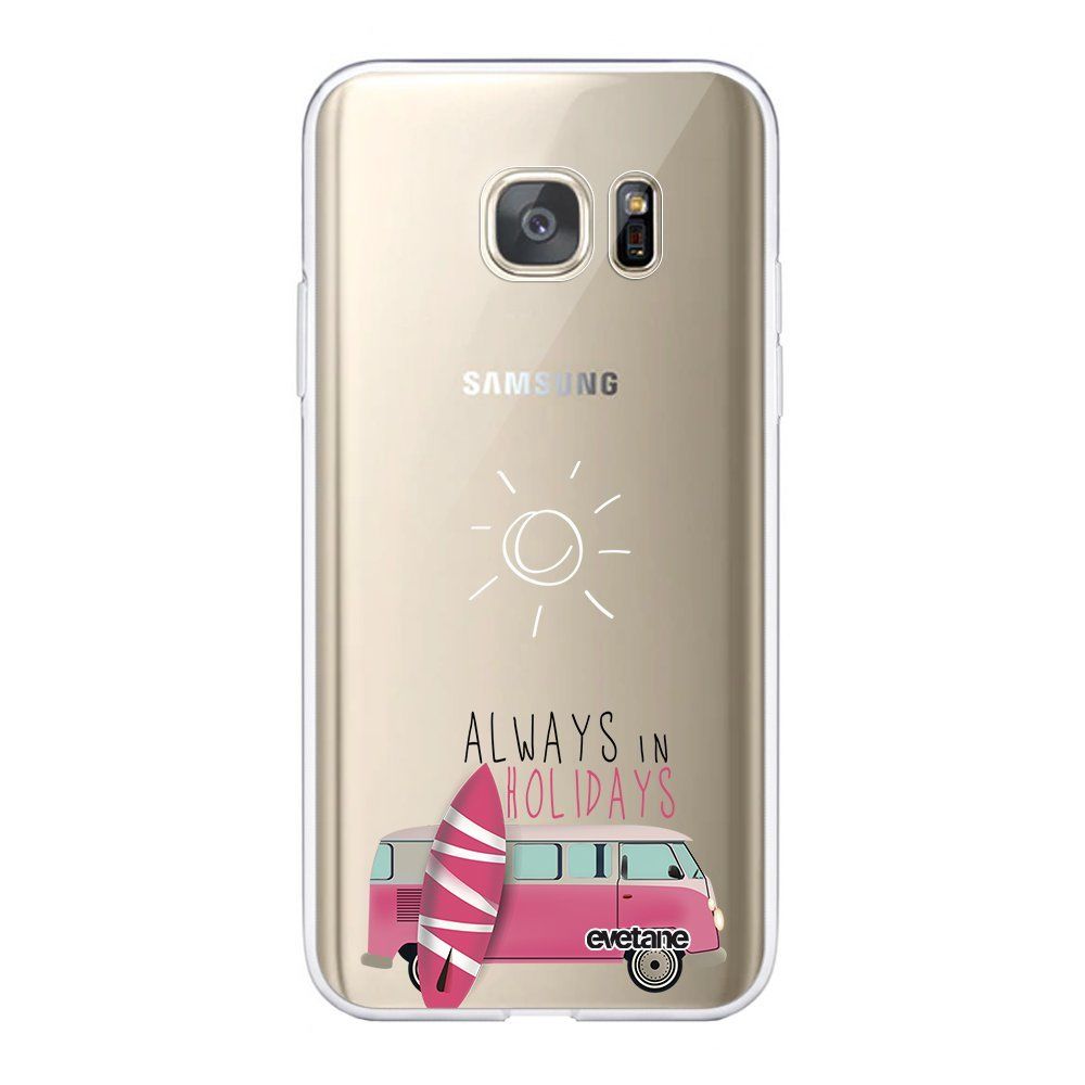 Evetane - Coque Samsung Galaxy S7 360 intégrale transparente Always in holidays Ecriture Tendance Design Evetane. - Coque, étui smartphone