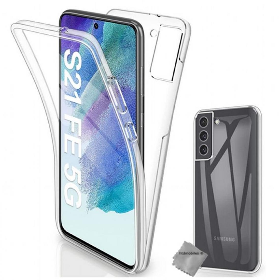 Htdmobiles - Housse etui coque silicone gel 360 integrale Samsung Galaxy S21 FE 5G + film ecran - TRANSPARENT - Autres accessoires smartphone
