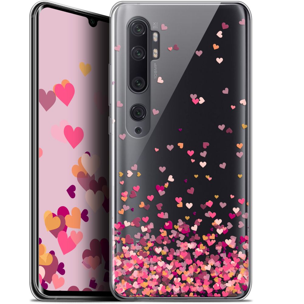 Caseink - Coque Pour Xiaomi Mi Note 10 / Pro (6.47 ) [Gel HD Collection Sweetie Design Heart Flakes - Souple - Ultra Fin - Imprimé en France] - Coque, étui smartphone