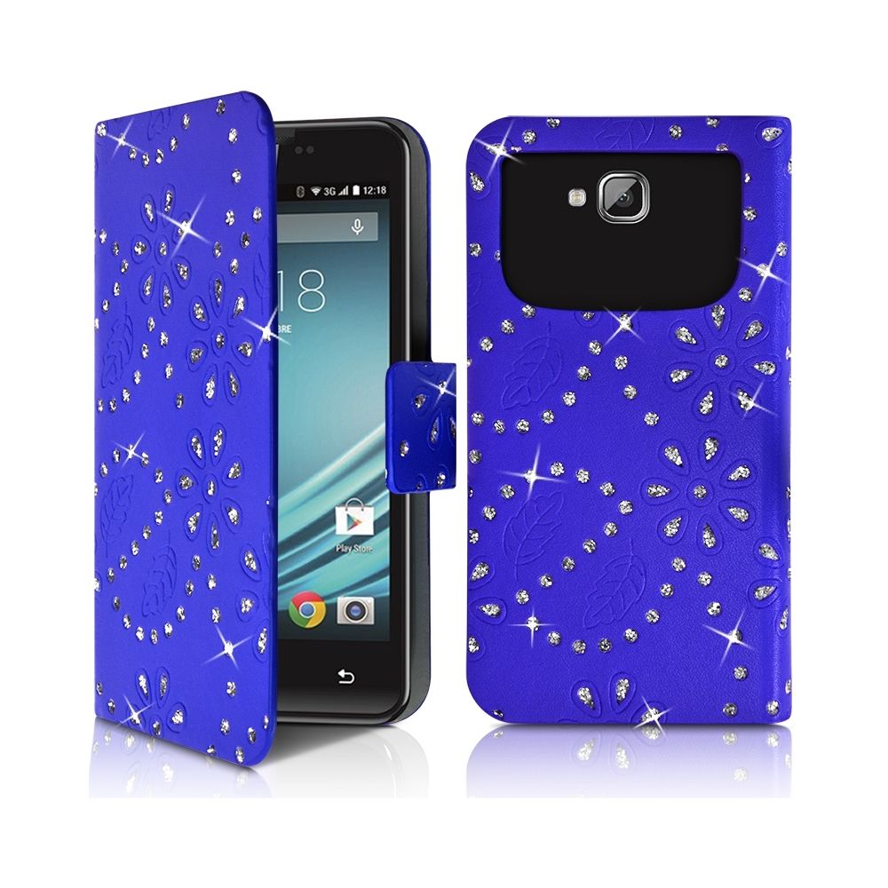 Karylax - Etui Diamant Universel XL bleu pour Wiko Robby - Autres accessoires smartphone