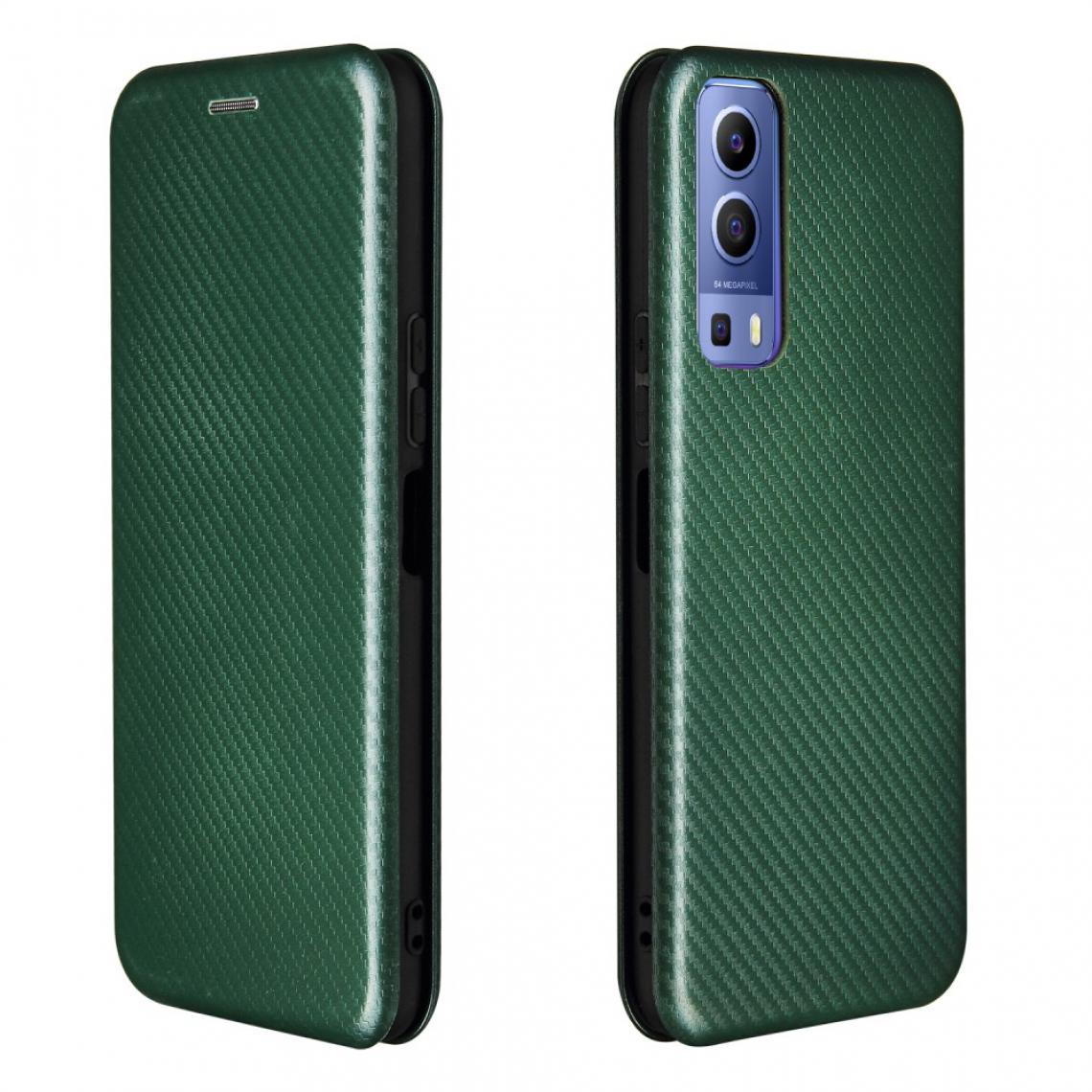 Other - Etui en PU Texture en fibre de carbone auto-absorbée vert pour votre Vivo Y72 5G/iQOO Z3 5G - Coque, étui smartphone