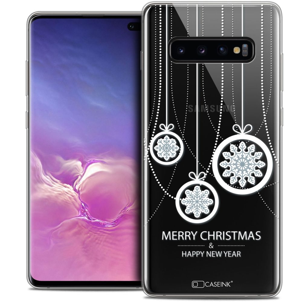 Caseink - Coque Housse Etui Pour Samsung Galaxy S10+ (6.4 ) [Crystal Gel HD Collection Noël 2017 Design Christmas Balls - Souple - Ultra Fin - Imprimé en France] - Coque, étui smartphone