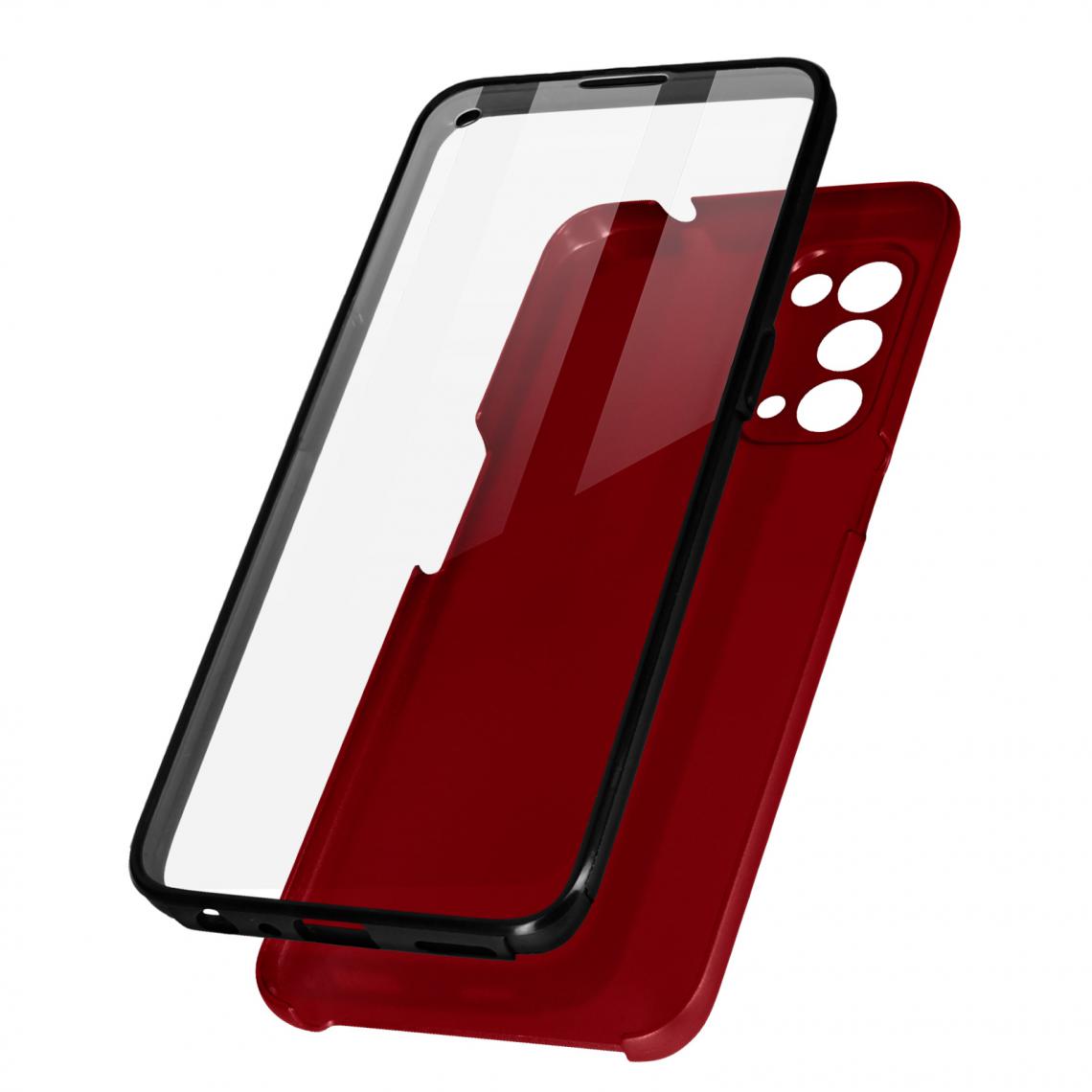 Avizar - Coque Oppo Reno 5 5G et Find X3 Lite Arrière Rigide et Avant Souple - rouge - Coque, étui smartphone