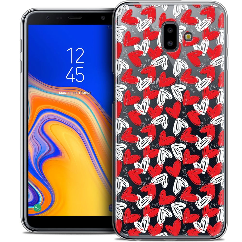 Caseink - Coque Housse Etui Pour Samsung Galaxy J6 Plus J6+ (6.4 ) [Crystal Gel HD Collection Love Saint Valentin Design With Love - Souple - Ultra Fin - Imprimé en France] - Coque, étui smartphone