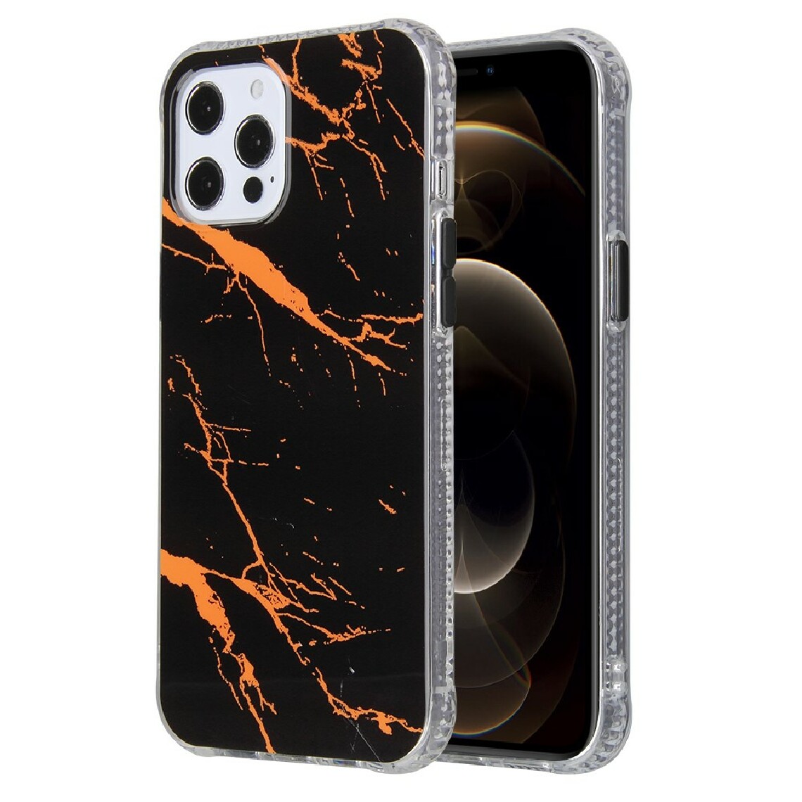Other - Coque en TPU motif de marbre glaçure colorée noir pour votre Apple iPhone 12/12 Pro - Coque, étui smartphone