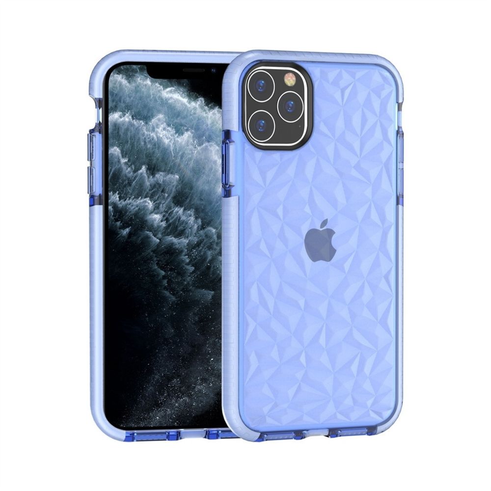 Wewoo - Coque Souple Pour étui de protection en TPU antichoc Diamond Texture iPhone 11 Pro bleu - Coque, étui smartphone
