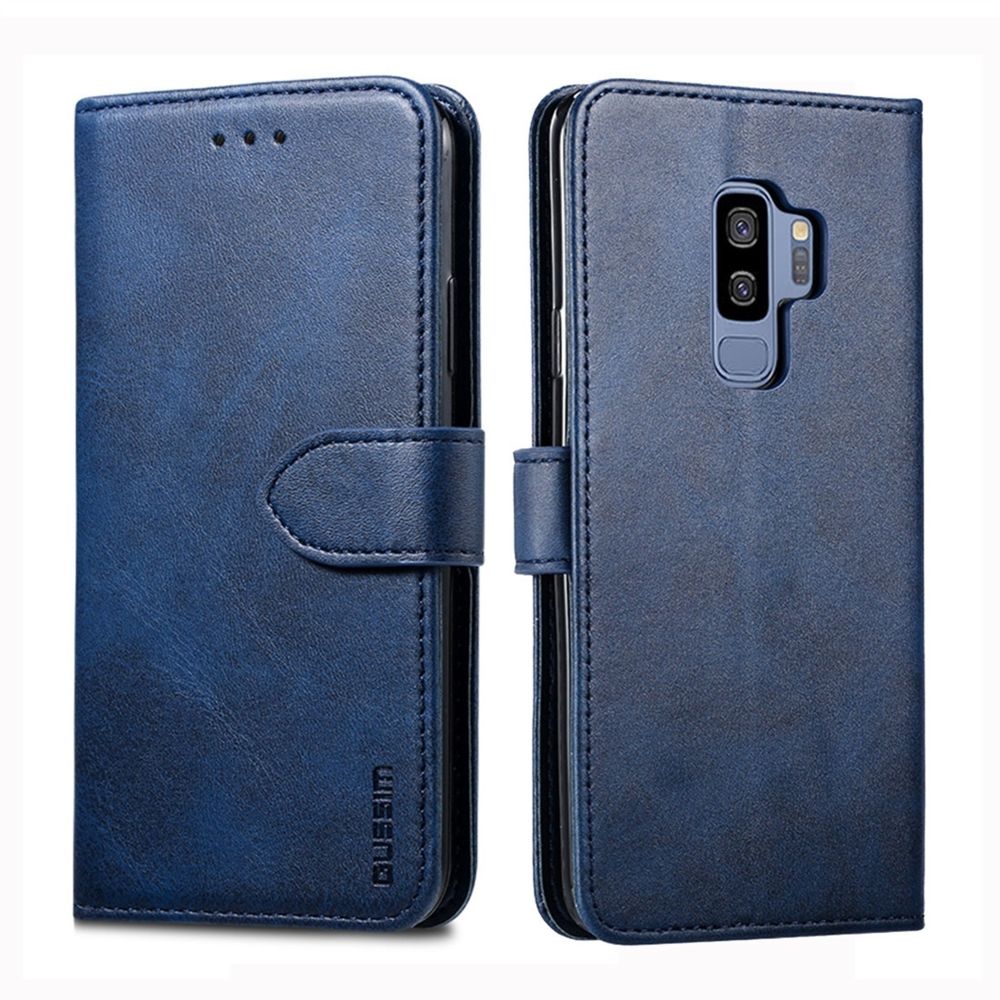 Wewoo - Coque Pour Galaxy S9 GUSSIM Business Style Étui en cuir à rabat horizontal avec support et fentes cartes et portefeuille bleu - Coque, étui smartphone
