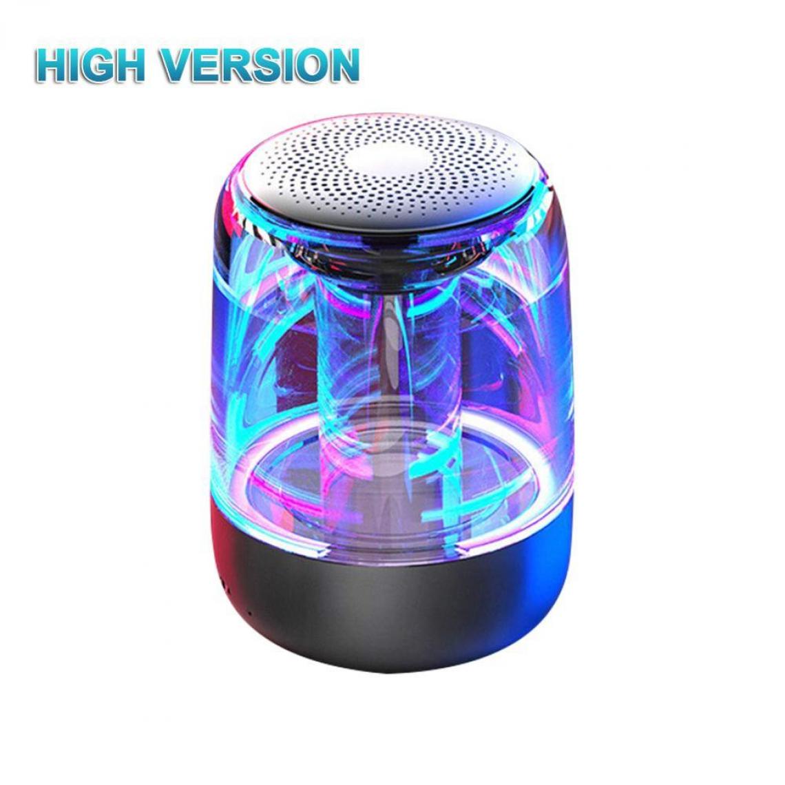 Universal - Haut-parleur portable Bluetooth 5.0 Subwoofer lumineux à LED transparent HiFi stéréo audio cool autour du téléphone | Haut-parleur portable (noir) - Hauts-parleurs