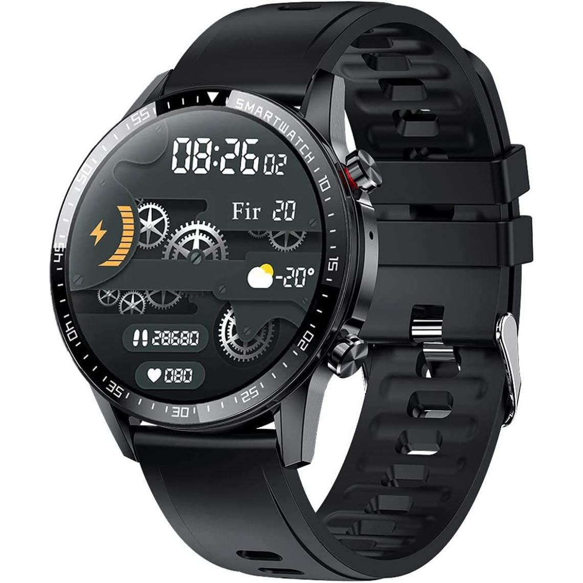 Chronotech Montres - Chronus Smart Watch, Men Smart Watch IP68 Waterproof Smart Bracelet Cardio Pedometer Smartwatch Sport Fitness Activity Tracker Music Control(black) - Montre connectée