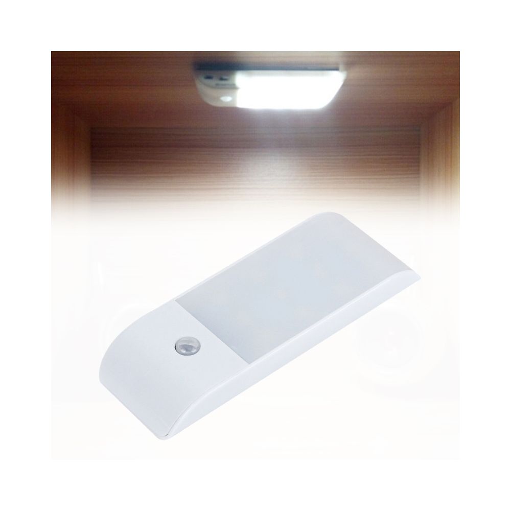 Wewoo - LED détecteur de mouvement 1W 12 LEDs 240 LM USB Charge PIR Corps humain Capteur de Night Light, Distance du capteur: 3m, DC 5V lumière blanche - Lampe connectée