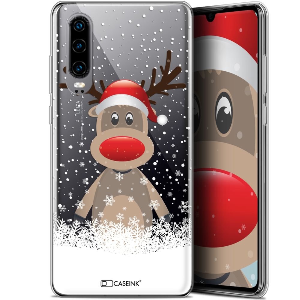 Caseink - Coque Pour Huawei P30 (6.1 ) [Gel HD Collection Noël 2017 Design Cerf au Bonnet - Souple - Ultra Fin - Imprimé en France] - Coque, étui smartphone