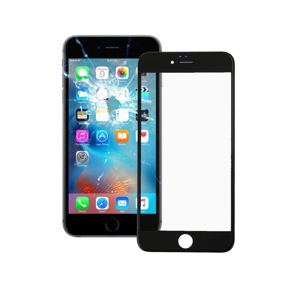 Wewoo - Vitre noir pour iPhone 6s Plus lentille extérieure en verre de l'écran avant avec cadre avant de LCD pièce détachée - Autres accessoires smartphone
