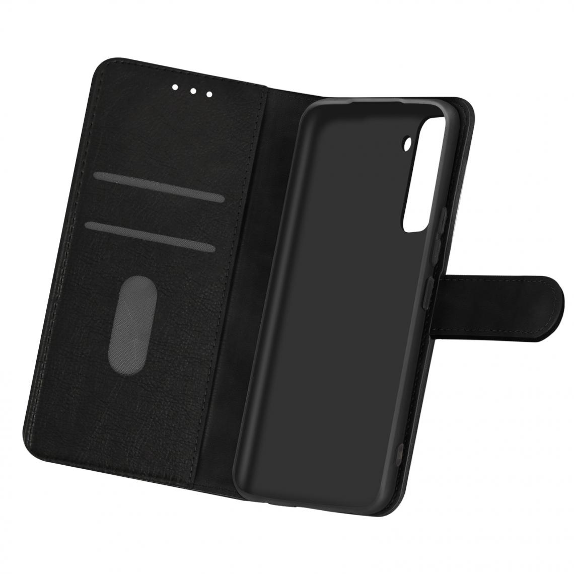 Avizar - Étui Samsung Galaxy S21 Protection avec Porte-carte Fonction Support Noir - Coque, étui smartphone