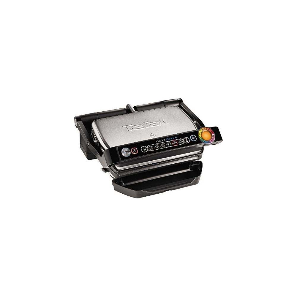 Tefal - Opti Barbecue Smart avec commande automatique, affichage de la température, de l'application 6 voreingestellte Programmes, 2000 W, acier - Pierrade, grill