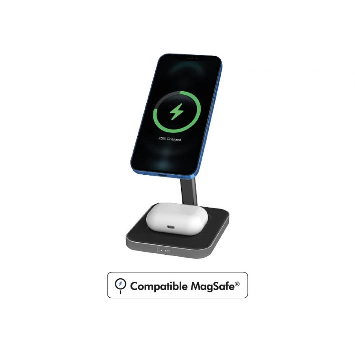 Force Power - Chargeur induction Stand Compatible MagSafe 15W Blanc Force Power - Chargeur secteur téléphone