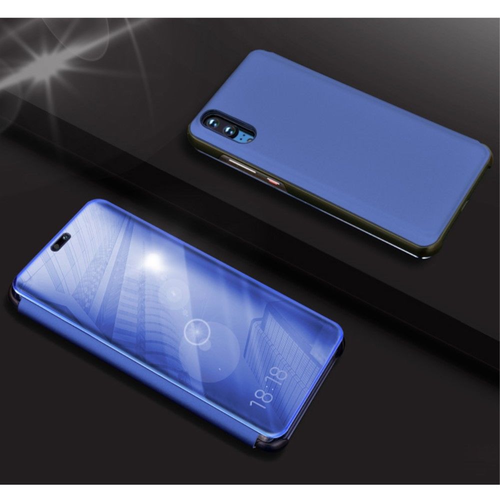marque generique - Etui en PU  la fenêtre d'affichage surface miroir bleu pour Huawei P20 Pro - Autres accessoires smartphone