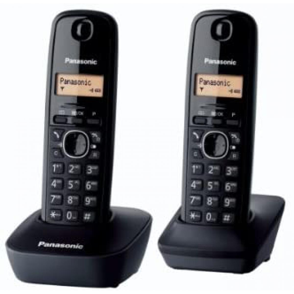 Panasonic - Rasage Electrique - telephone Duo sans fil DECT sans répondeur noir - Téléphone fixe filaire