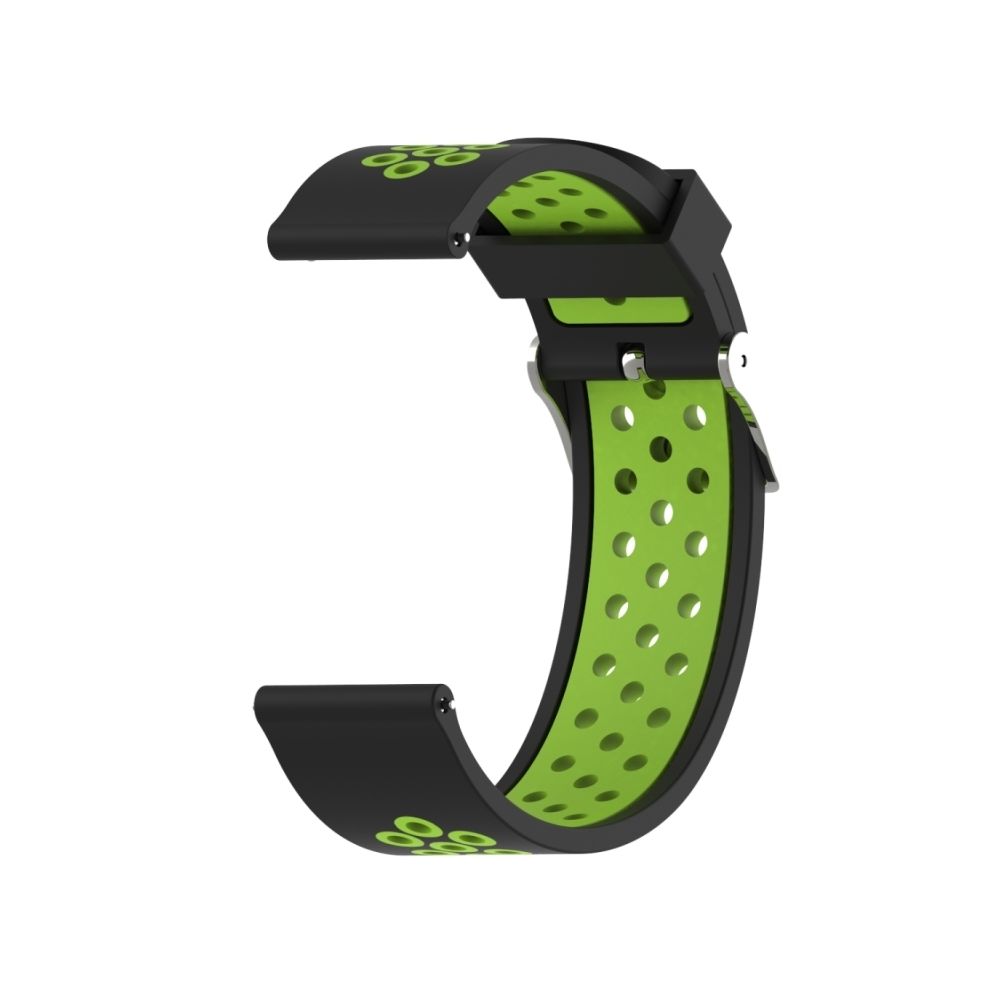 Wewoo - Bracelet pour montre connectée Dragonne sport en silicone bicolore Xiaomi Huami Amazfit Bip Lite version 22 mm noir + vert - Bracelet connecté