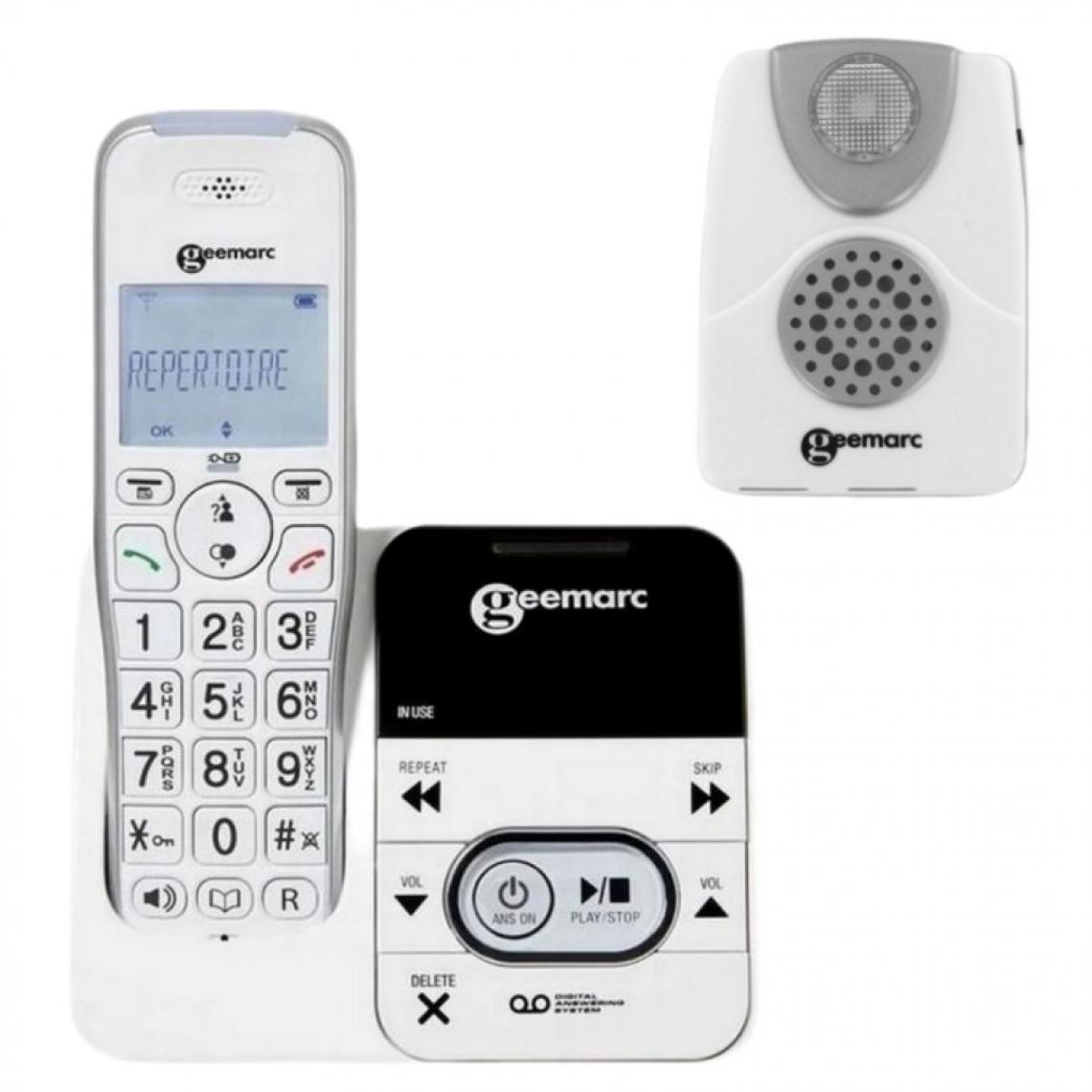 Geemarc - Telephone fixe senior Geemarc 295 avec amplificateur de sonnerie - Téléphone fixe-répondeur
