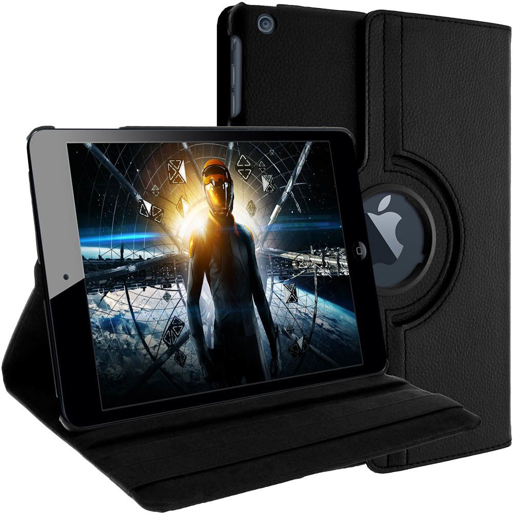 Avizar - Etui iPad Air Housse folio Rotative 360° Fonction Stand Protection Antichoc Noir - Coque, étui smartphone