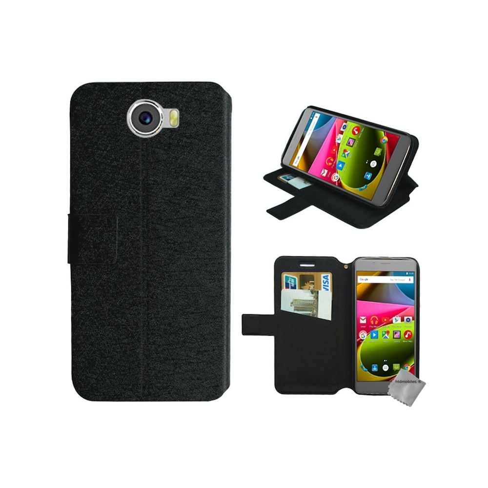 Htdmobiles - Housse etui coque pochette portefeuille pour Archos 50 Cobalt + film ecran - NOIR - Autres accessoires smartphone