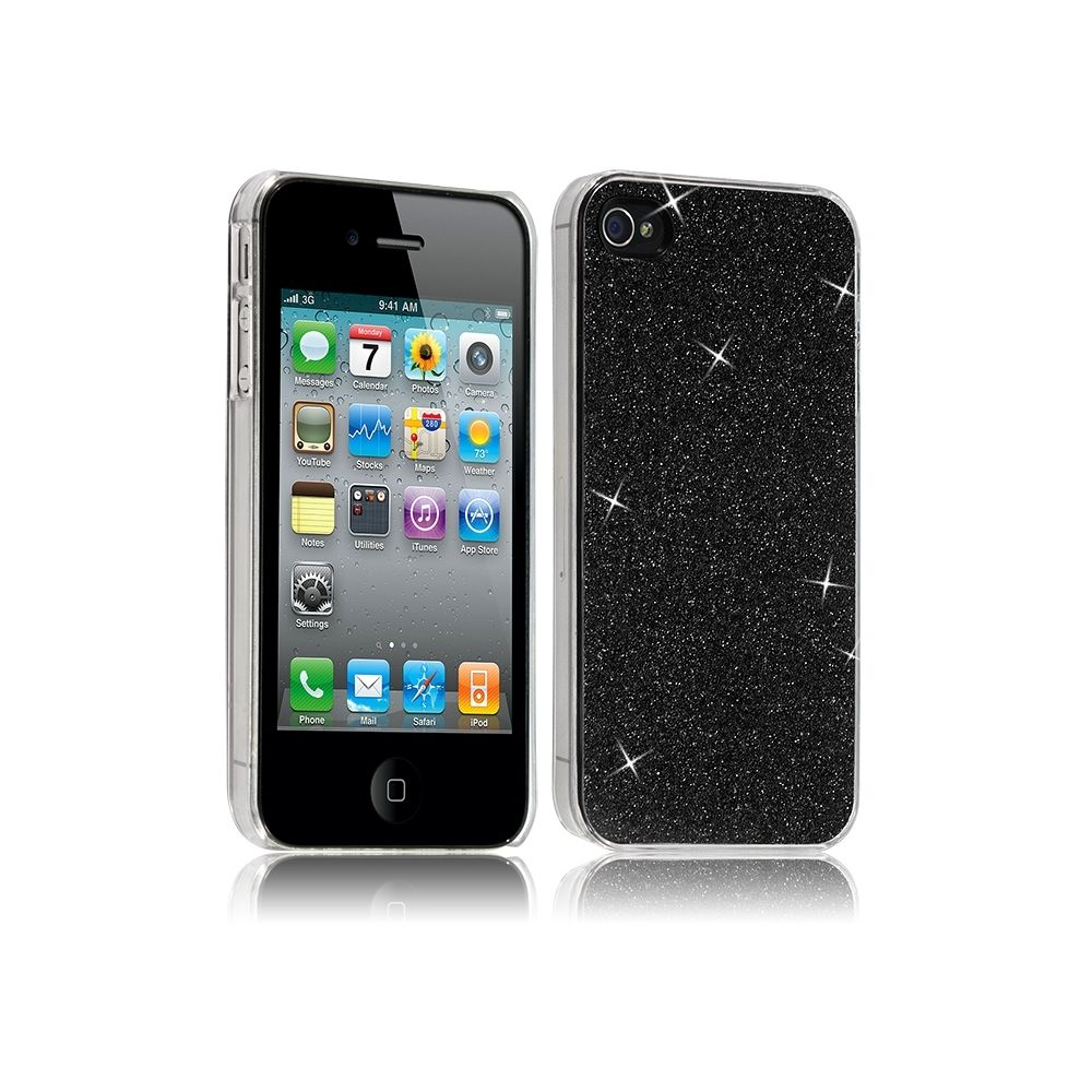 Karylax - Housse Etui Coque Rigide pour Apple iPhone 4/4S Style Paillette Couleur Noir - Autres accessoires smartphone