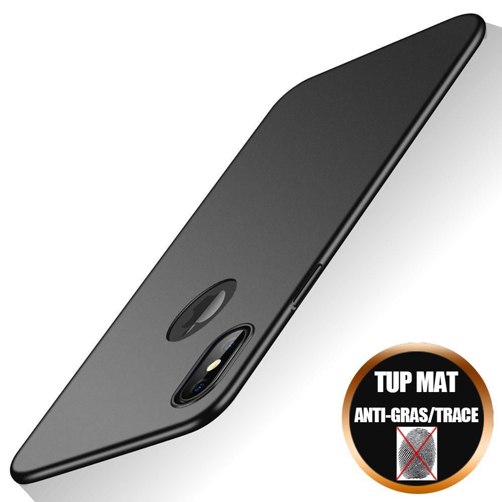 E.F.Connection - Coque Compatible avec iPhone X , housse Etui Protection Silicone [Ultra Mince] Résistante Anti-Rayures Anti-dérapante - Noir Mat - Autres accessoires smartphone