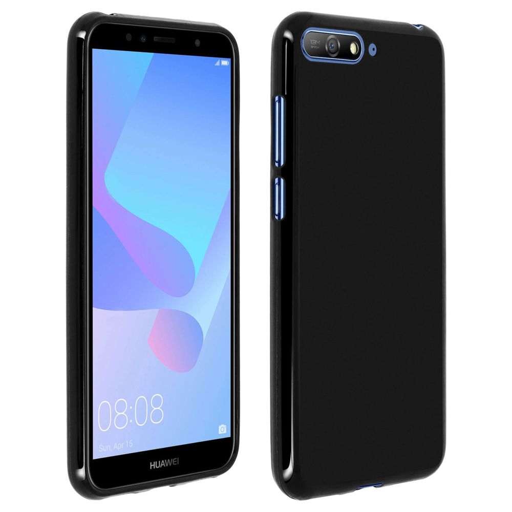 Avizar - Coque Huawei Y6 2018 coque silicone gel Dos Antitraces Noir - Coque, étui smartphone