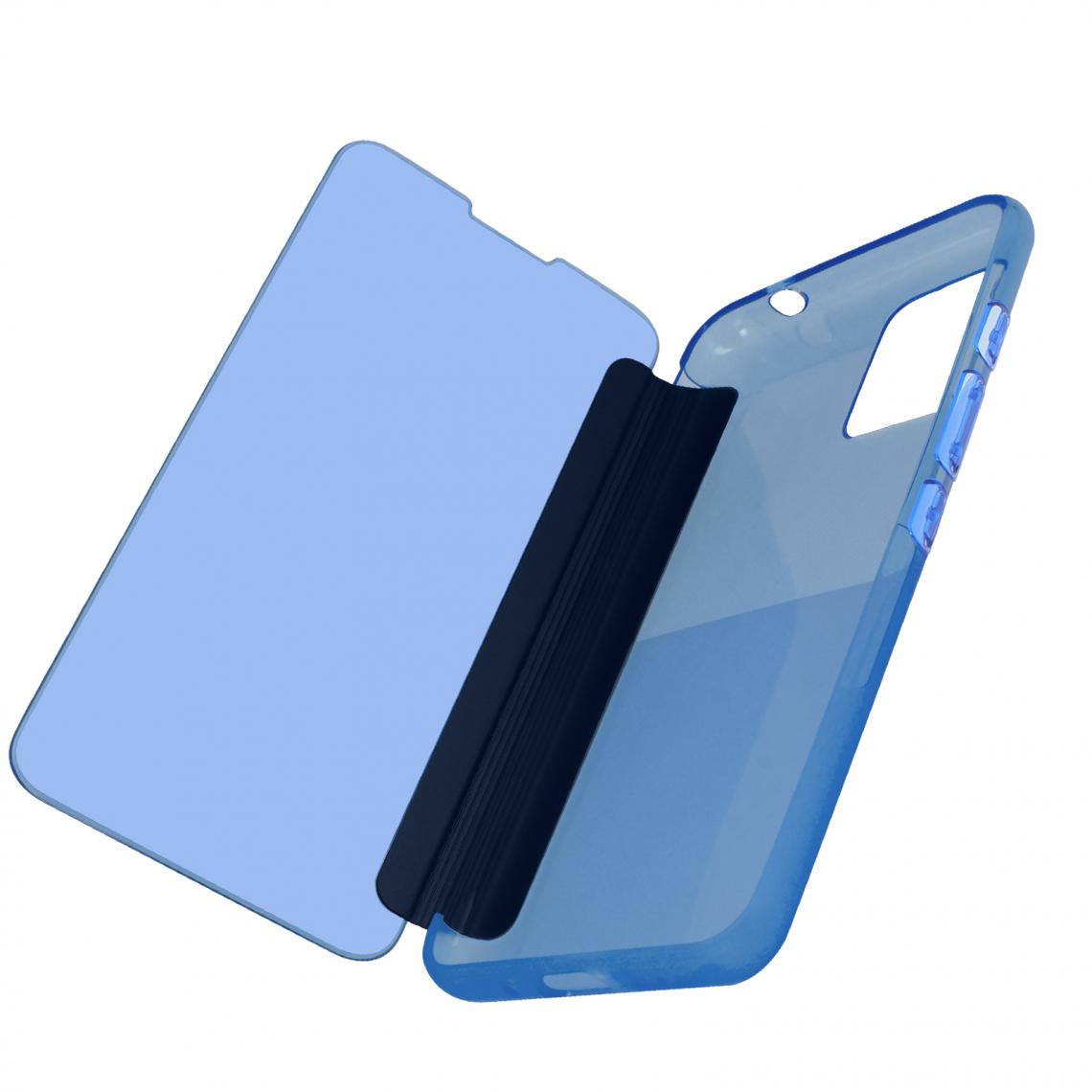 Wiko - Housse Wiko Y62 Fenêtre Translucide et Tactile Wiko Easy Folio Bleu - Coque, étui smartphone