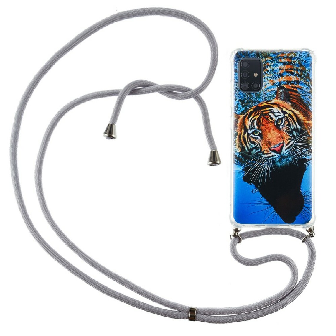 Other - Coque en TPU impression de motifs antichoc avec lanière textile grand tigre pour votre Samsung Galaxy A51 SM-A515 - Coque, étui smartphone