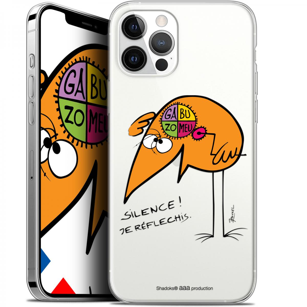 Caseink - Coque Pour Apple iPhone 12 / 12 Pro (6.1 ) [Gel HD Collection Les Shadoks ? Design Silence ! - Souple - Ultra Fin - Imprimé en France] - Coque, étui smartphone