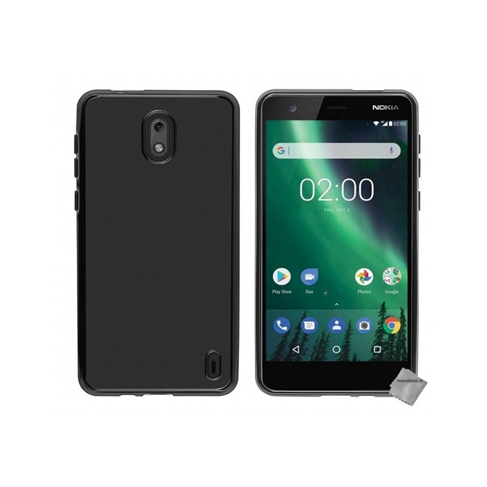 Htdmobiles - Housse etui coque pochette silicone gel fine pour Nokia 1 Plus + verre trempe - NOIR - Autres accessoires smartphone